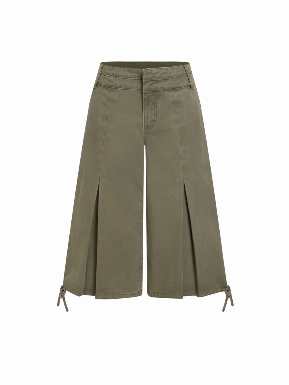 NWT CIDER WASHED DENIM LOW RISE DRAWSTRING HEM PLEATED OVERSIZED JOGGER BERMUDA